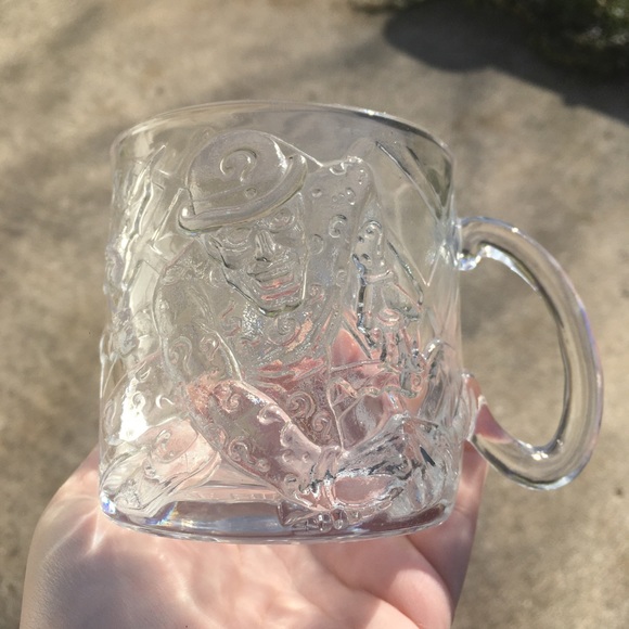 The Riddler Glass Figure Mug McDonalds DC Comics Batman Forever 1995 Cup Clear